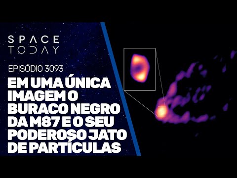 EM UMA ÚNICA IMAGEM O BURACO NEGRO DA M87 E O SEU PODEROSO JATO DE PARTÍCULAS