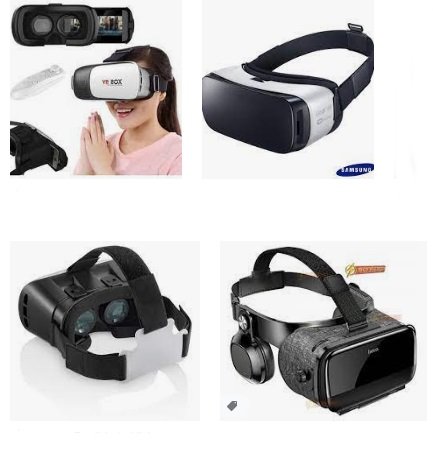  Modelos de óculos de realidade virtual. 