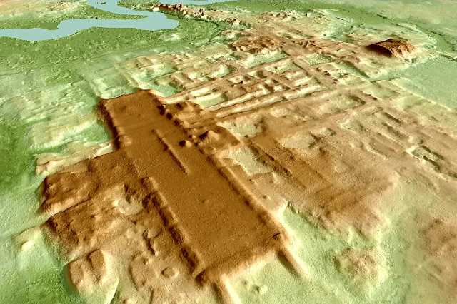 Calendário maia pode ter mais de 3.000 anos, revela mapeamento a laser - Aguada Fénix digital survey using laser mapping - Alfonsobouchot em Wikimedia Commons