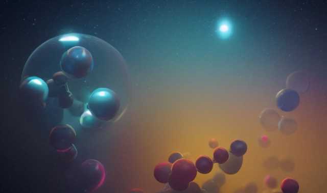 Blocos de construção da vida podem ter se originado em nuvens interestelares - Concepção artística de moléculas viajando pelo espaço.