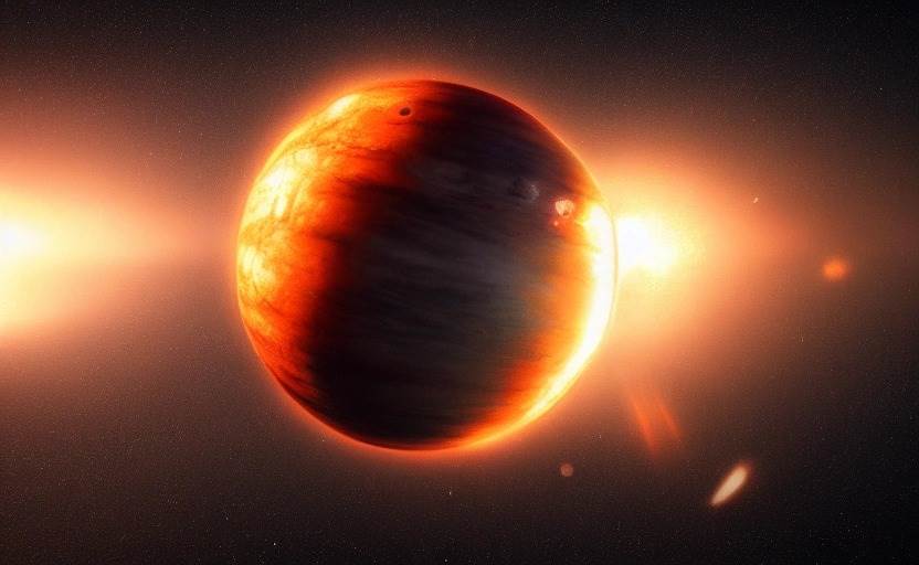 Exoplaneta recém-descoberto tem indícios de fusão nuclear acontecendo em seu núcleo - Representação artística de planeta que realiza fusão nuclear.