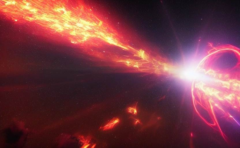 Explosão cósmica poderosa revela um novo tipo de morte estelar - Explosão de raios gama